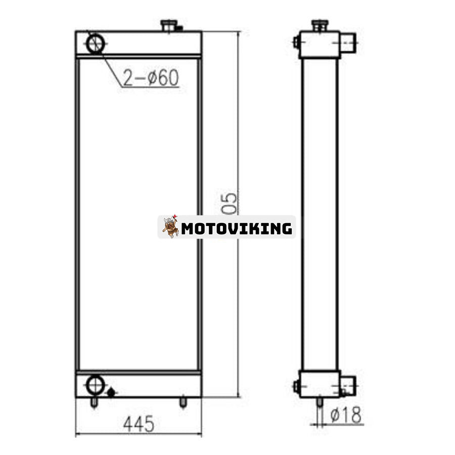 För Sumitomo grävmaskin SH450-3 SH450-5 SH460HD-5 Vattentank Kylarkärna ASS'Y