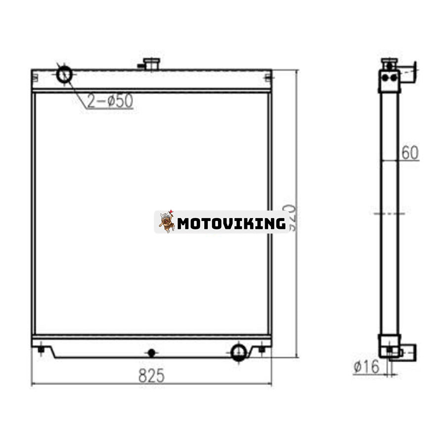 För Hitachi Grävmaskin ZX180 Vattentank Radiator Core ASS'Y