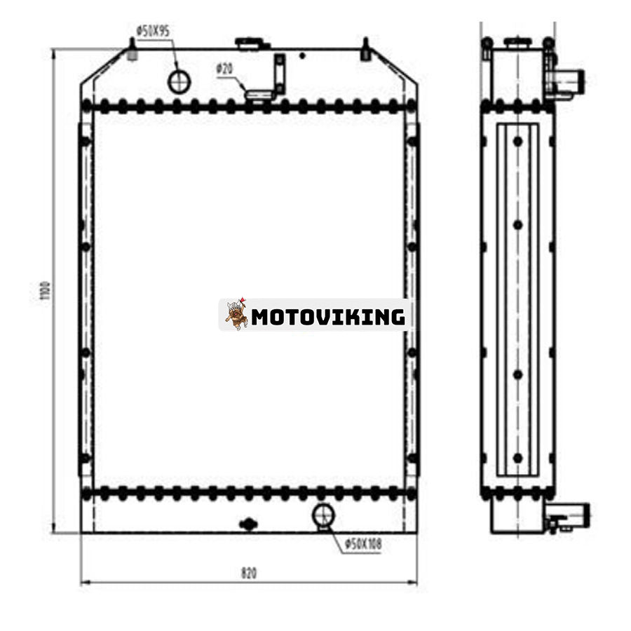 För Doosan Grävmaskin DH220-3 Vattentank Radiator ASS'Y