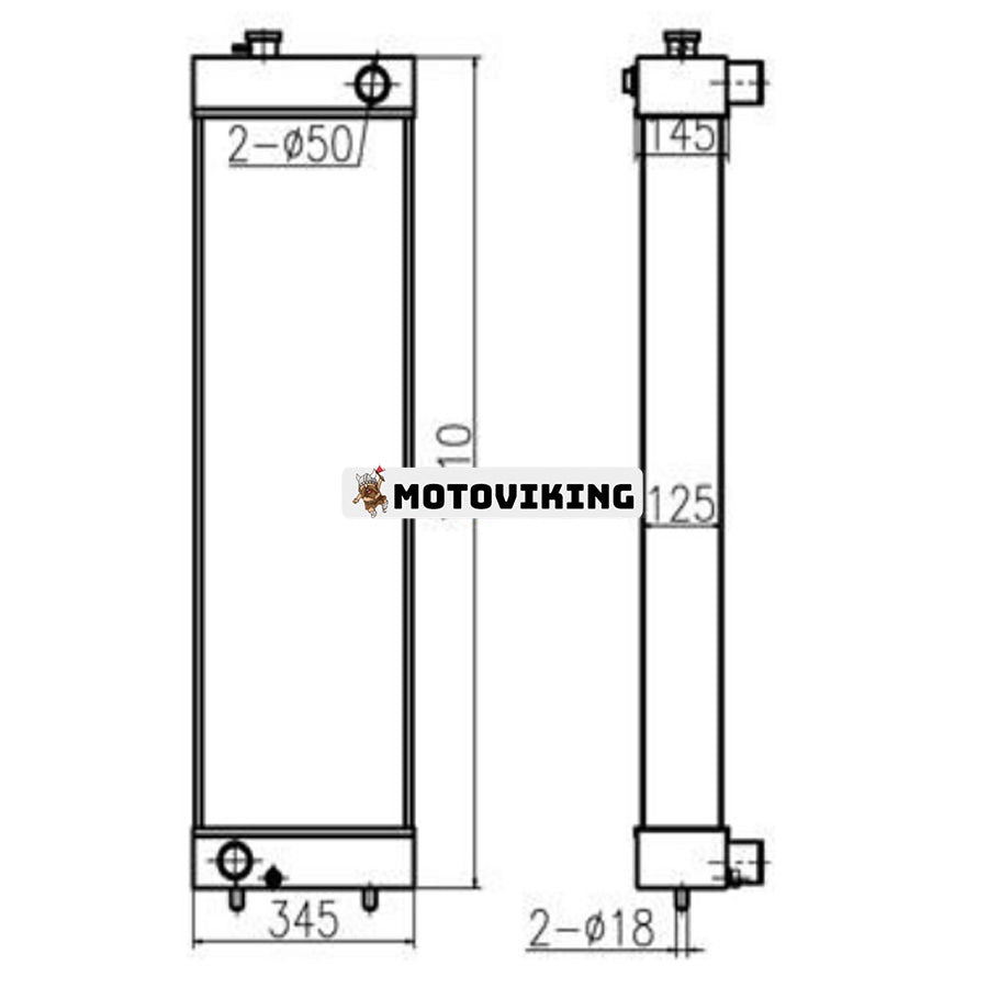 För Daewoo Grävmaskin DX520 Vattentank Radiator Core ASS'Y