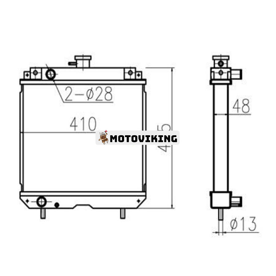 För Kubota B2710 Vattentank Radiator Core ASS'Y