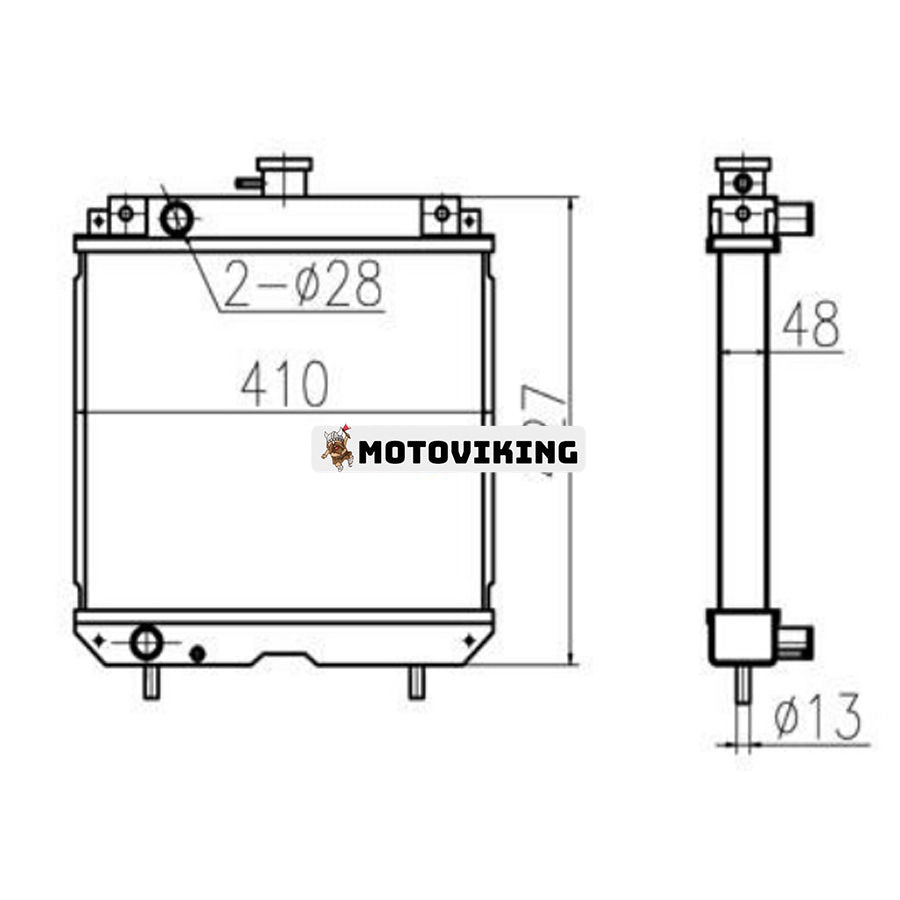 För Kubota B2400 Vattentank Radiator Core ASS'Y