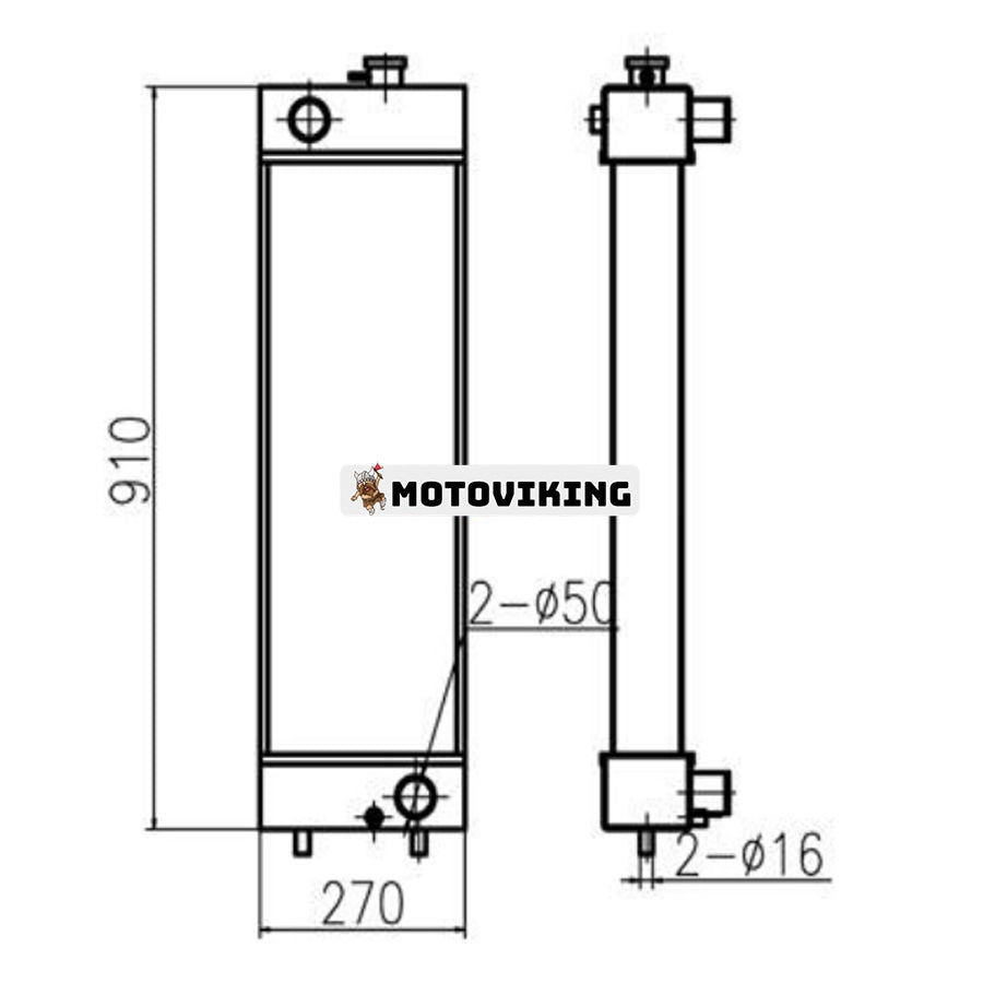 För Doosan Grävmaskin DX140 Vattentank Radiator ASS'Y