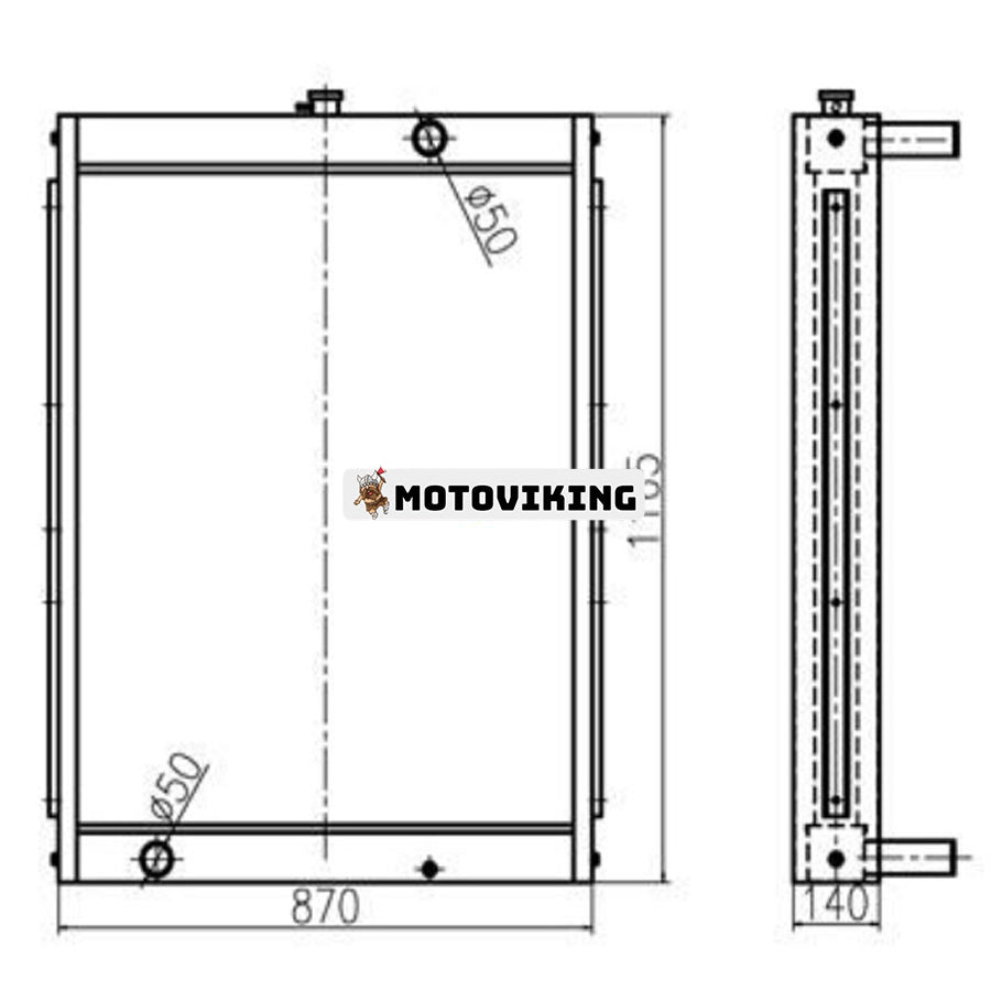 För Daewoo grävmaskin DH258-5 Vattentank Radiator Core ASS'Y