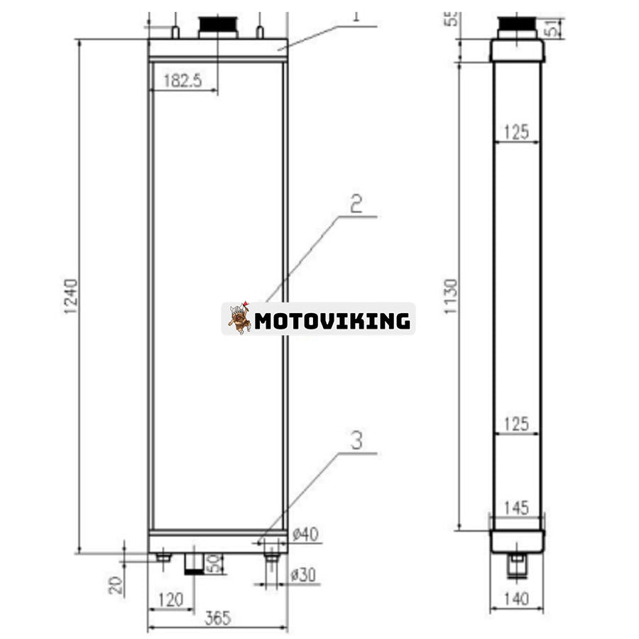 För Komatsu Grävmaskin Bulldozer D275-3 Vattentank Radiator Core ASS'Y