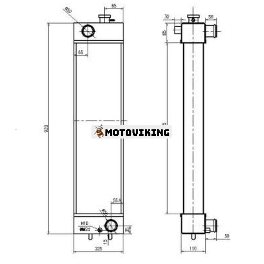 För Komatsu grävmaskin PC138-7 Vattentank Radiator Core ASS'Y