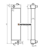 För Komatsu grävmaskin PC128US-8 Vattentank Radiator Core ASS'Y