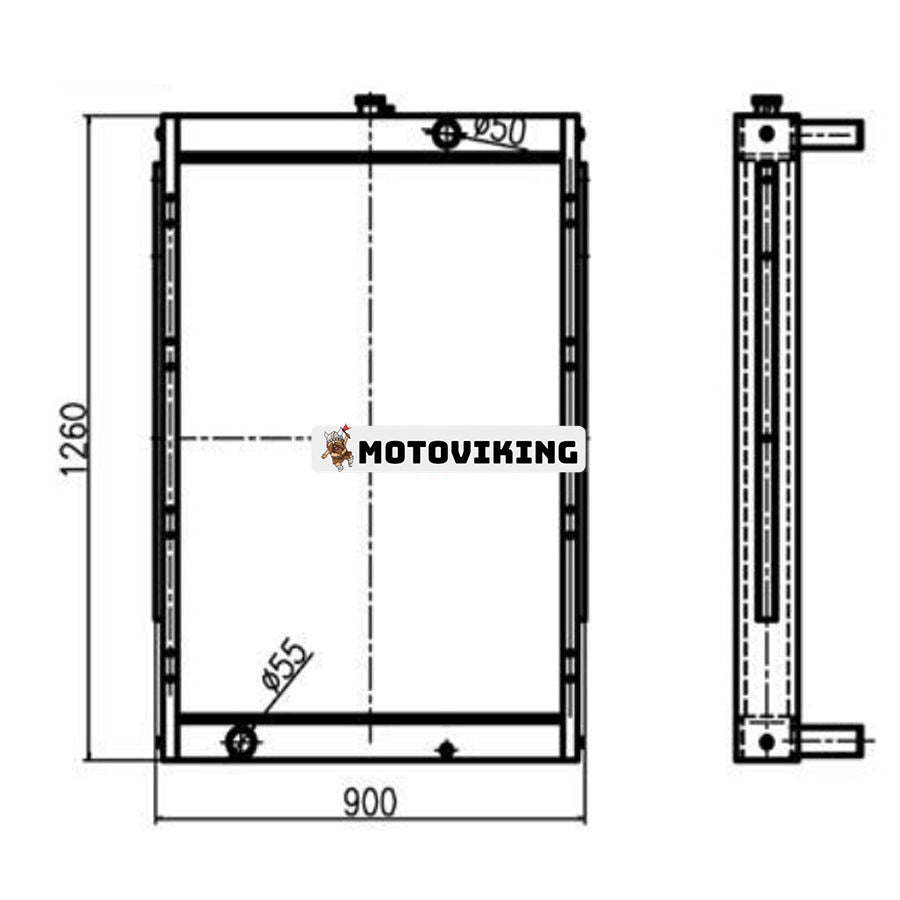 För Doosan Grävmaskin DH300-7 Vattentank Radiator ASS'Y