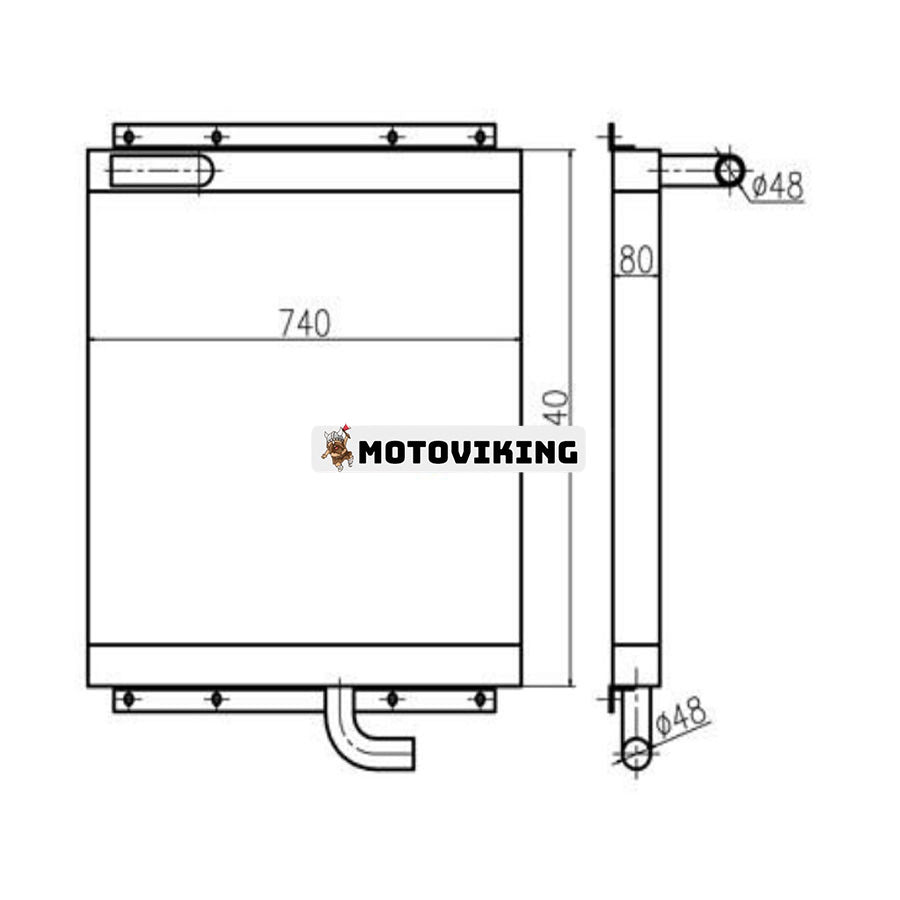 För Kato Grävmaskin HD700-5 Hydraulisk oljekylare