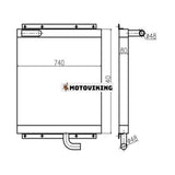 För Kato Grävmaskin HD700-5 Hydraulisk oljekylare