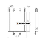 För Hitachi GrävmaskinZX40U-2 ZX50U-2 ZX55UR-2 ZX55UR-3 Hydrauloljekylare 4631388