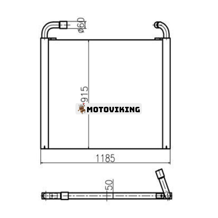 För Kato Grävmaskin HD1430R HD2045III Hydrauloljekylare