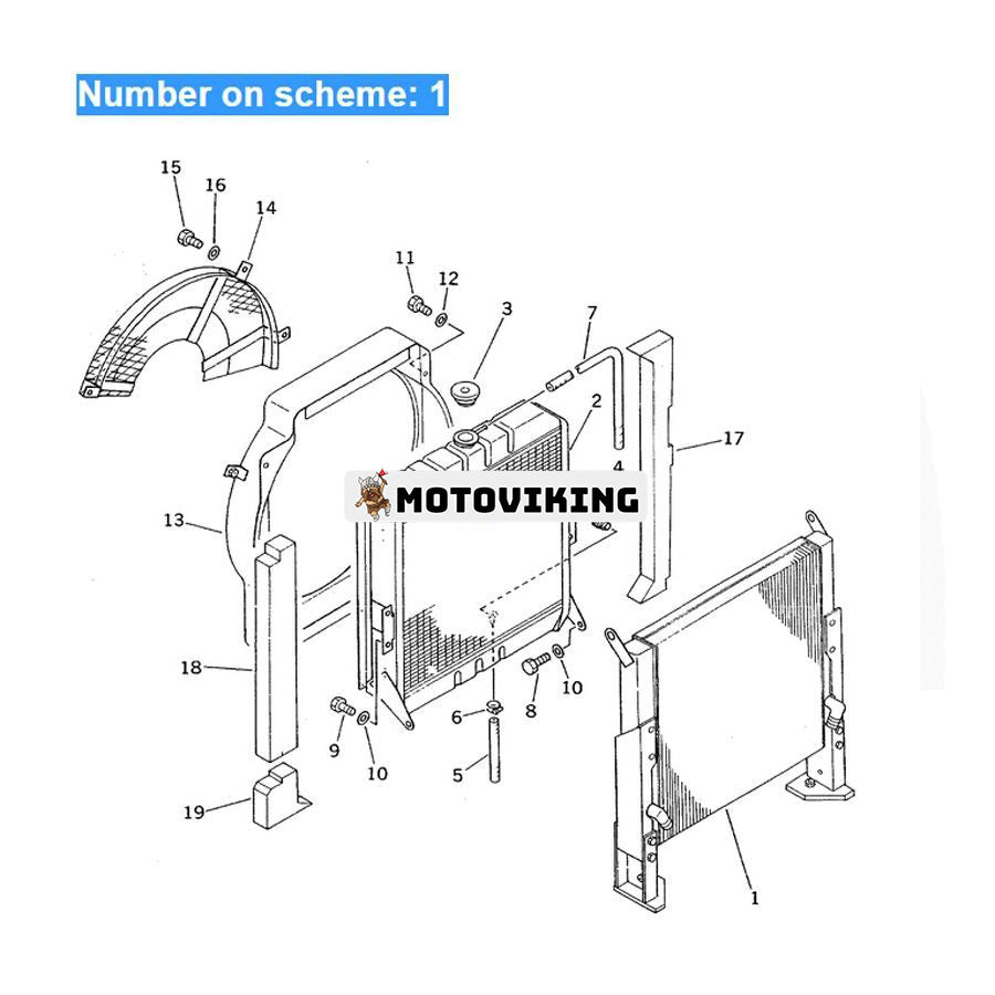 För Komatsu Grävmaskin PW100-3 PW100N-3 PW100S-3 Motor S6D95L Hydraulisk oljekylare 20D-03-41110 20D-03-42110 20D-03-41410