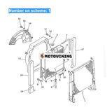 För Komatsu Grävmaskin PW100-3 PW100N-3 PW100S-3 Motor S6D95L Hydraulisk oljekylare 20D-03-41110 20D-03-42110 20D-03-41410