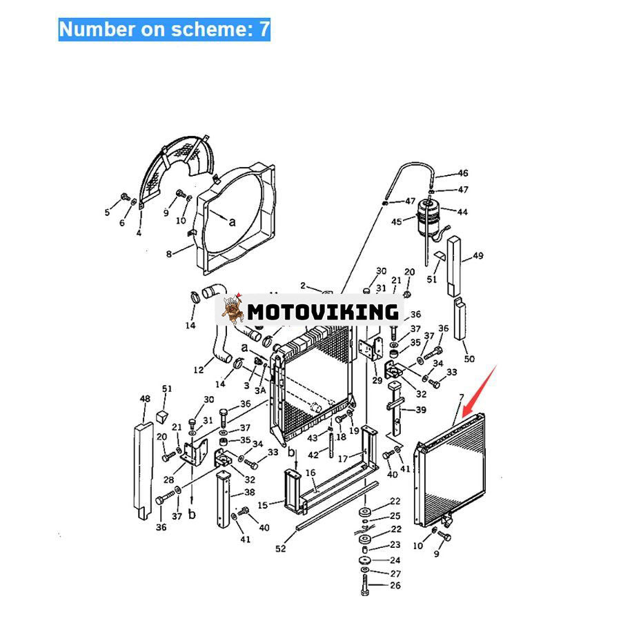 För Komatsu grävmaskin PC100-3 PC120-3 PF3-1 Hydrauloljekylare ASS'Y 203-03-41380