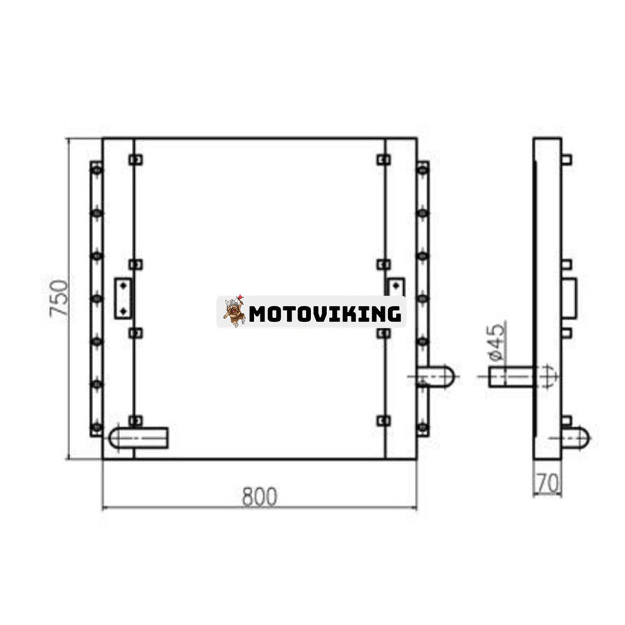 För Hyundai Grävmaskin R210-5 Hydraulisk oljekylare