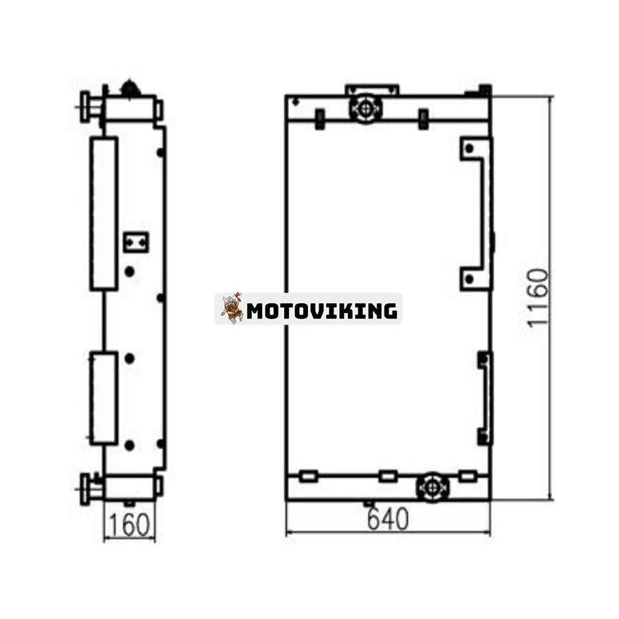 För Hyundai Grävmaskin R305-9T R335-9T R385-9T Hydraulisk oljekylare