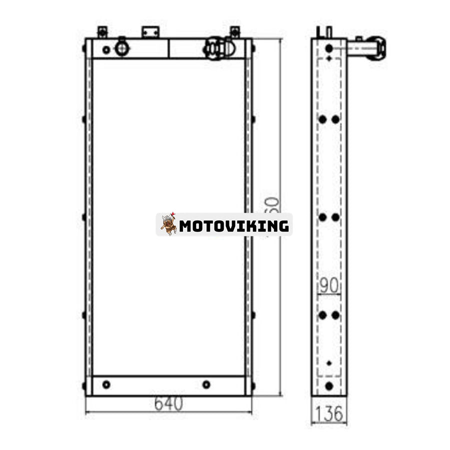 För Hyundai Grävmaskin R375-7 Hydraulisk oljekylare