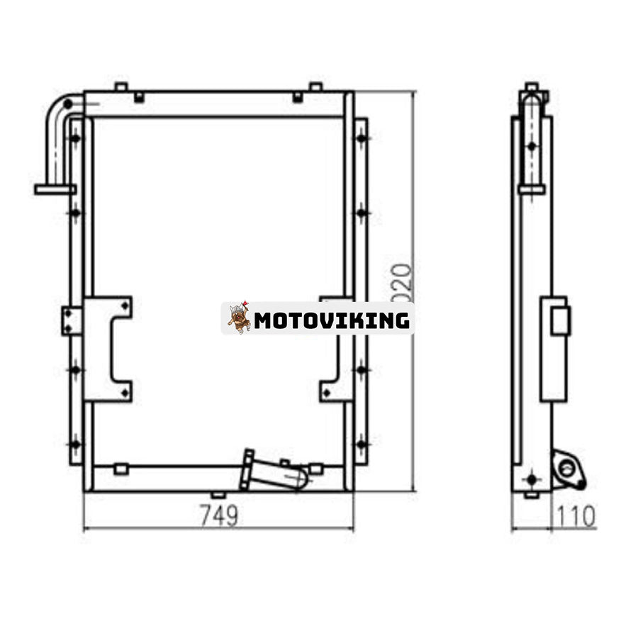 För Hyundai Grävmaskin R205-7 Hydraulisk oljekylare