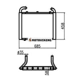 För Hyundai Grävmaskin R60-9 Hydraulisk oljekylare