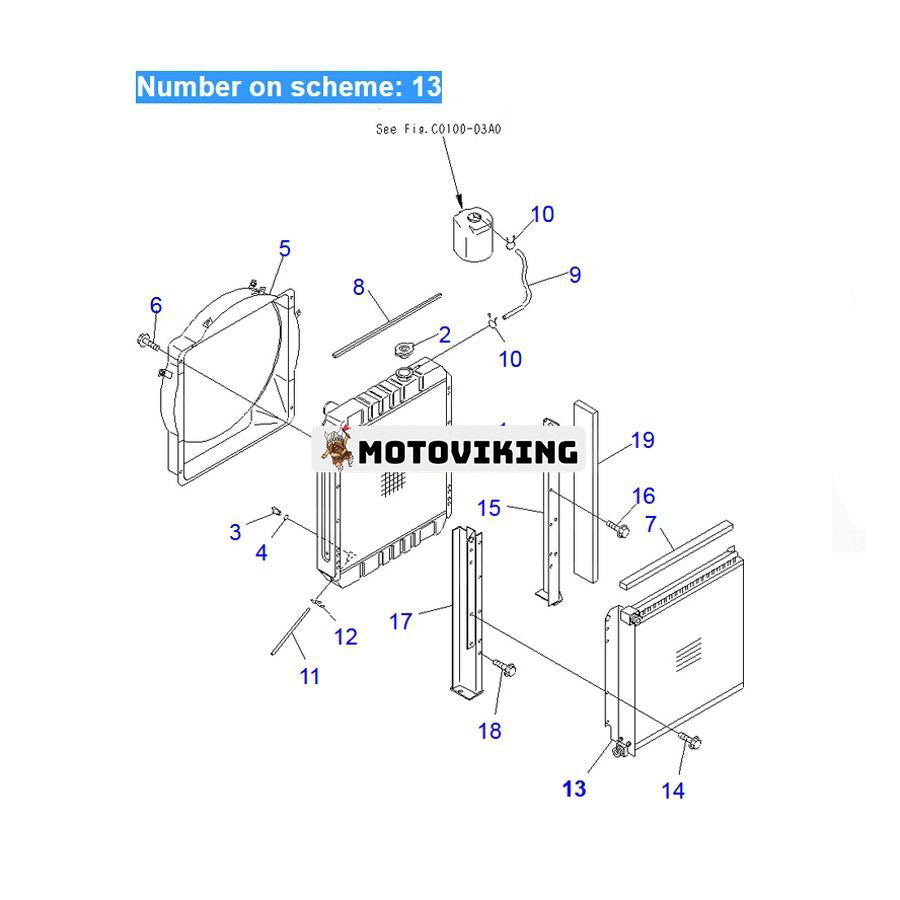 För Komatsu grävmaskin PC75UU-3 PC78UU-5 Hydrauloljekylare ASS'Y 21W-03-31122 21W-03-31121