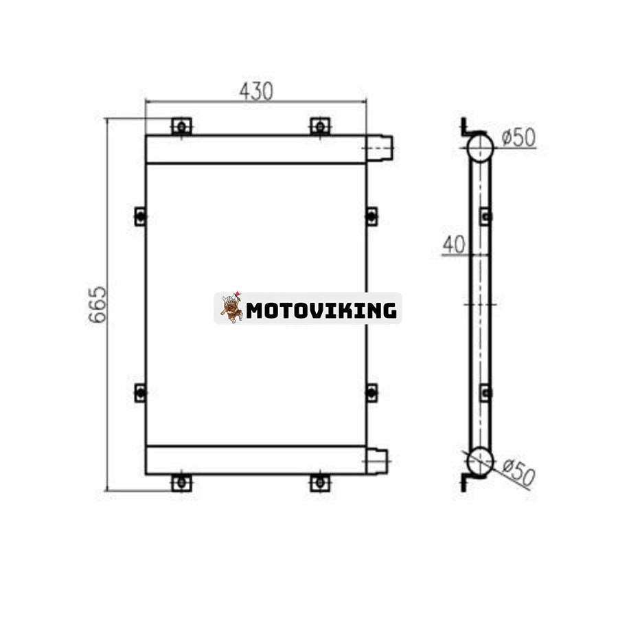 För Komatsu Grävmaskin PC60-7 PC60-7-B PC70-7 PC70-7-B Hydrauloljekylare 201-03-72123