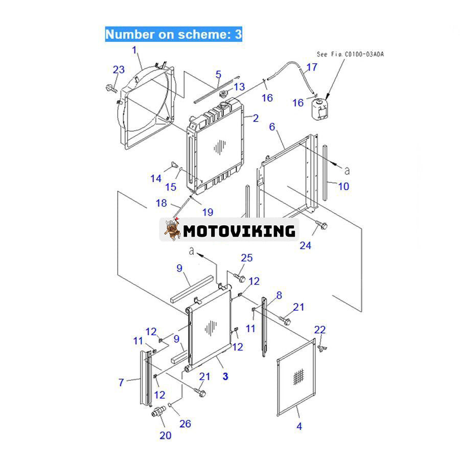 För Komatsu Grävmaskin PC60-7 PC60-7-B PC70-7 PC70-7-B Hydrauloljekylare 201-03-72123