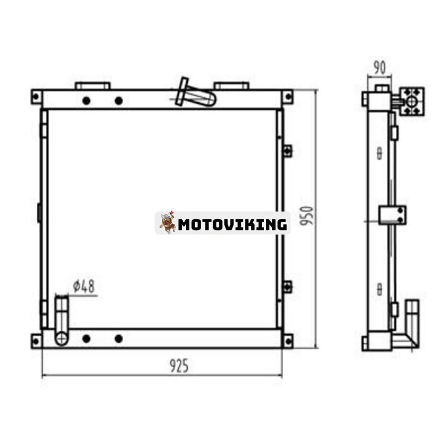 För Sumitomo grävmaskin SH340 hydraulisk oljekylare