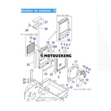 För Komatsu grävmaskin PC20MR-1 PC20MRX-1 PC20UU-3 Motor 3D74E Hydrauloljekylare 21U-03-31130 20C-03-31410