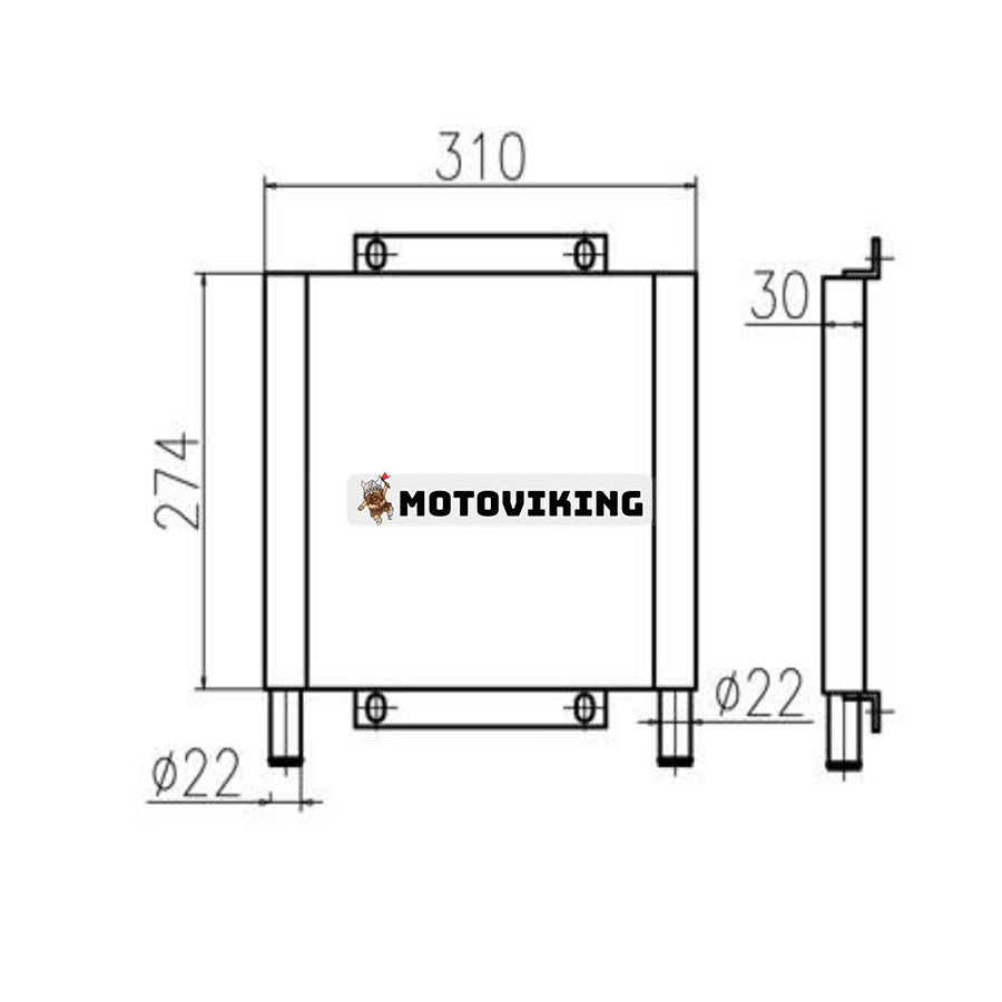 För Komatsu grävmaskin PC20MR-1 PC20MRX-1 PC20UU-3 Motor 3D74E Hydrauloljekylare 21U-03-31130 20C-03-31410