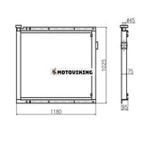 För Hitachi Grävmaskin ZX450 ZX470H-5G ZX480MT ZX500LC Hydrauloljekylare 4466041