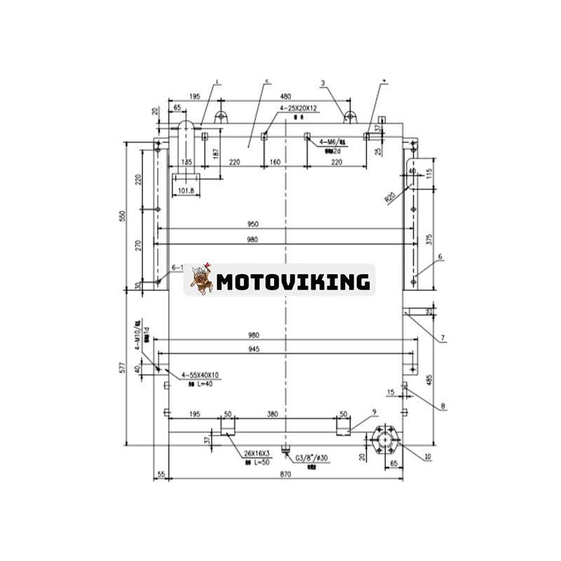 För Doosan Grävmaskin S300LC-V Hydraulisk oljekylare