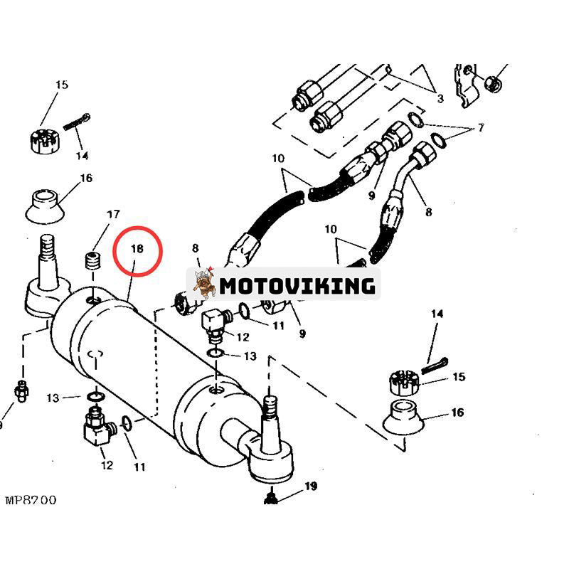 Hydraulcylinder AM108896 för John Deere Tractor 955