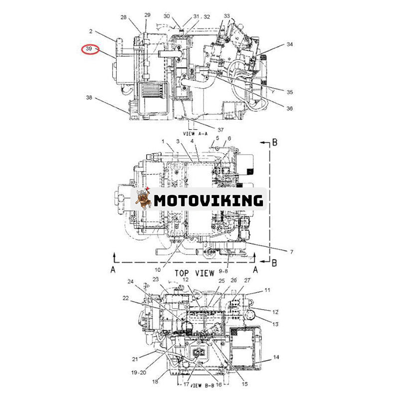 Fläktmotor 150-2120 för Caterpillar CAT grävmaskin 313B 321B
