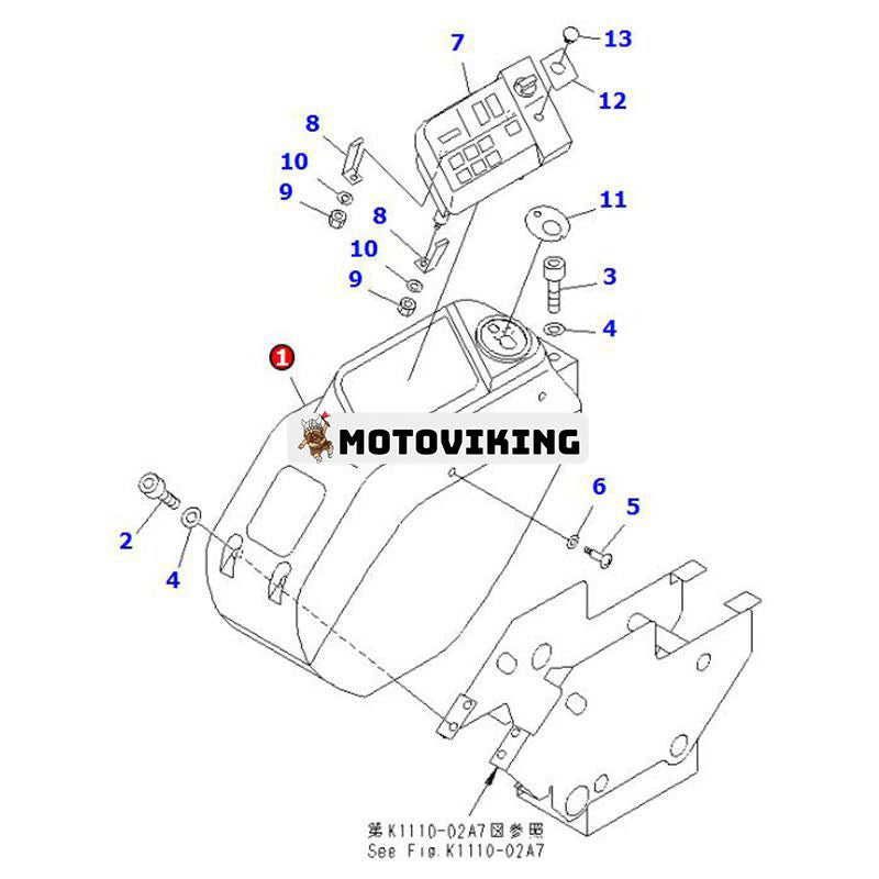 Panelbox 201-54-74390 för Komatsu grävmaskin PC128US-2 PC128UU-2 PC158US-2 PC158USLC-2