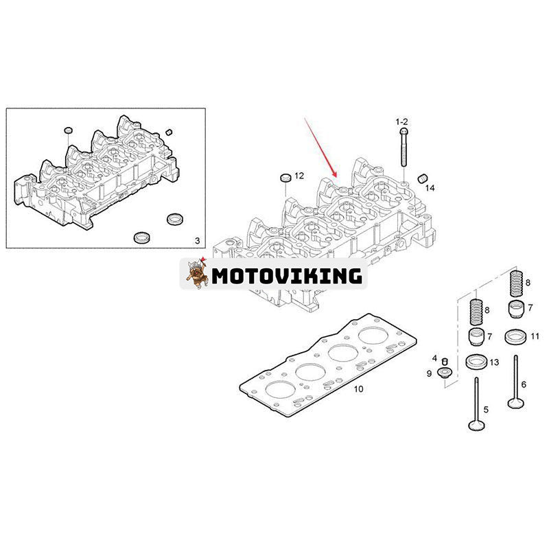 Komplett cylinderhuvud 504226952 2856017 för CASE New Holland FPT&Iveco Engine F4CE9484M*J605 F4CE9484C*J600 F4GE9484A*J613