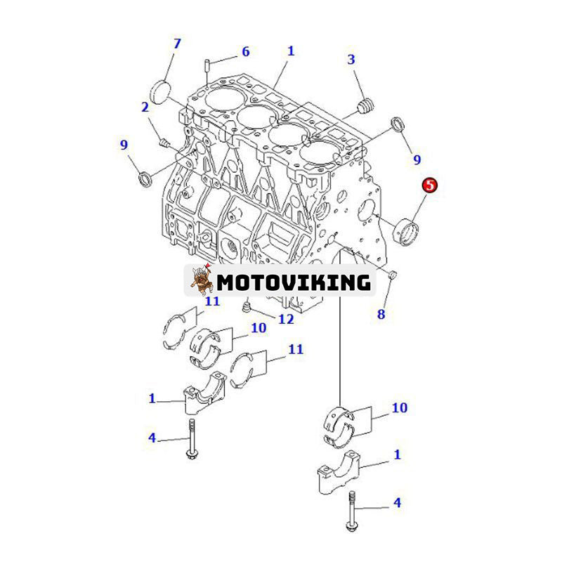 Kamaxellager YM129900-02410 för Komatsu Engine 4D92E-1 4D98E-1