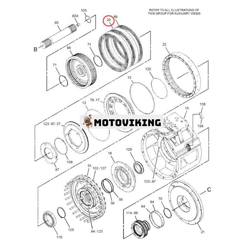 1 ST Kopplingsplatta 3T-3065 för Caterpillar CAT Truck 777B 777D 777F 777G Traktor 776C 776D Lastare 943 953