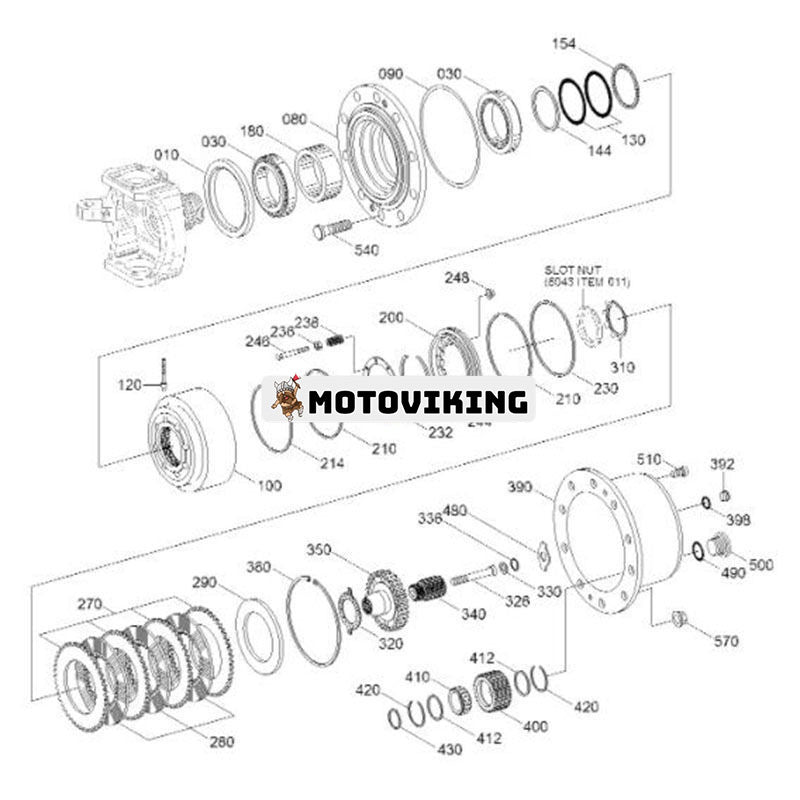 Rulllager ZGAQ-01267 för Hyundai R170W-3 R170W-7 R170W-9 R180W-9A R190W-9 R200W R200W-7 R210W-9 R210W-9S