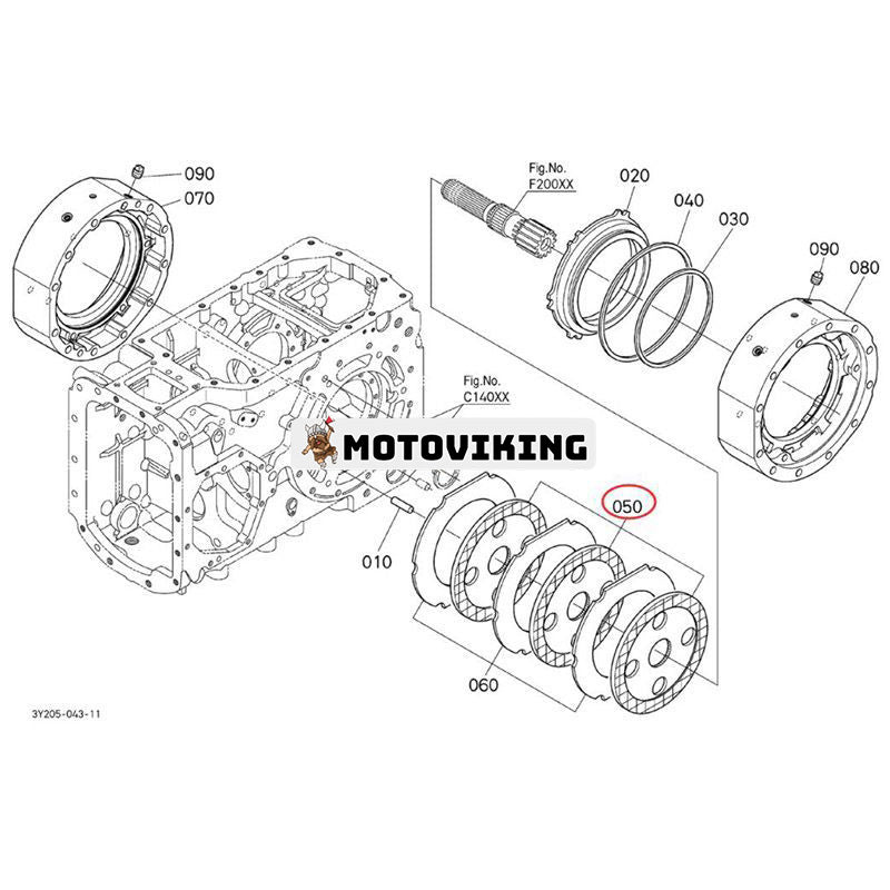 Bromsskiva TC750-65180 för Kubota traktor M100GXDTC M5660SUH M6060HFC M7040SUH M7060HD M8560HD M9960HDC