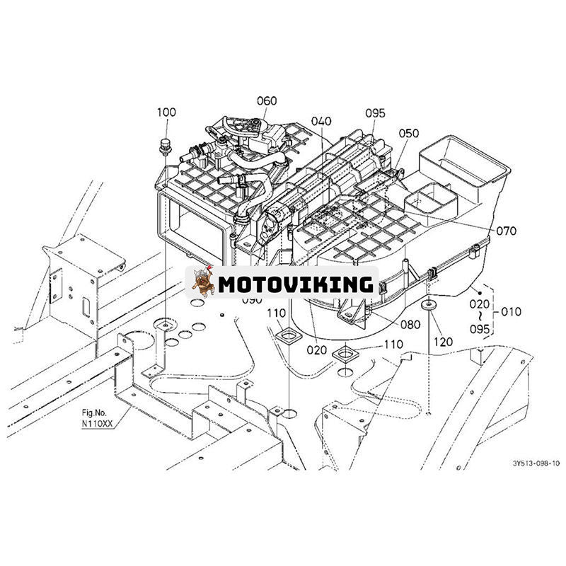 Fläktmotor 3C581-72150 för Kubota traktor M100GXDTC M135GXDTC M5040FC M6040HDC M7040HDC M8540FC M9540DTC M9960HFC