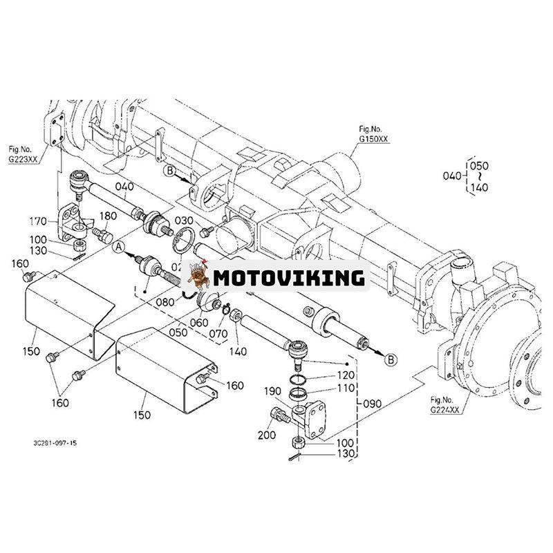 Parallellstag 3C091-62920 för Kubota Tractor M126XDTC M8540DT M8540HD M8560HD M9540DT M9960HD M9960HDC