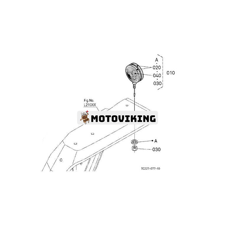 Varningsljus TC422-33610 för Kubota traktor L2501D L3200H L3301 L3901H L4600F MX5200F MX5400F MX4800H