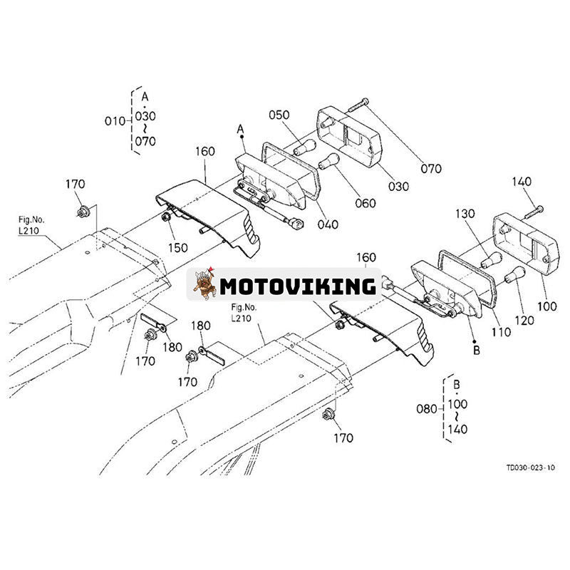 Bakljus T1150-34312 T1150-34302 för Kubota traktor L2800F L3130F L3240F L3430DT L3830F L4240DT L4330DT L5740HST MX4700DT MX5100H