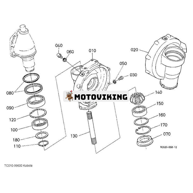 Oljetätning TC010-99600 för Kubota traktor L2501D L2600DT L2800DT L3000DT L3200H L3400DT L3700SU L3800DT