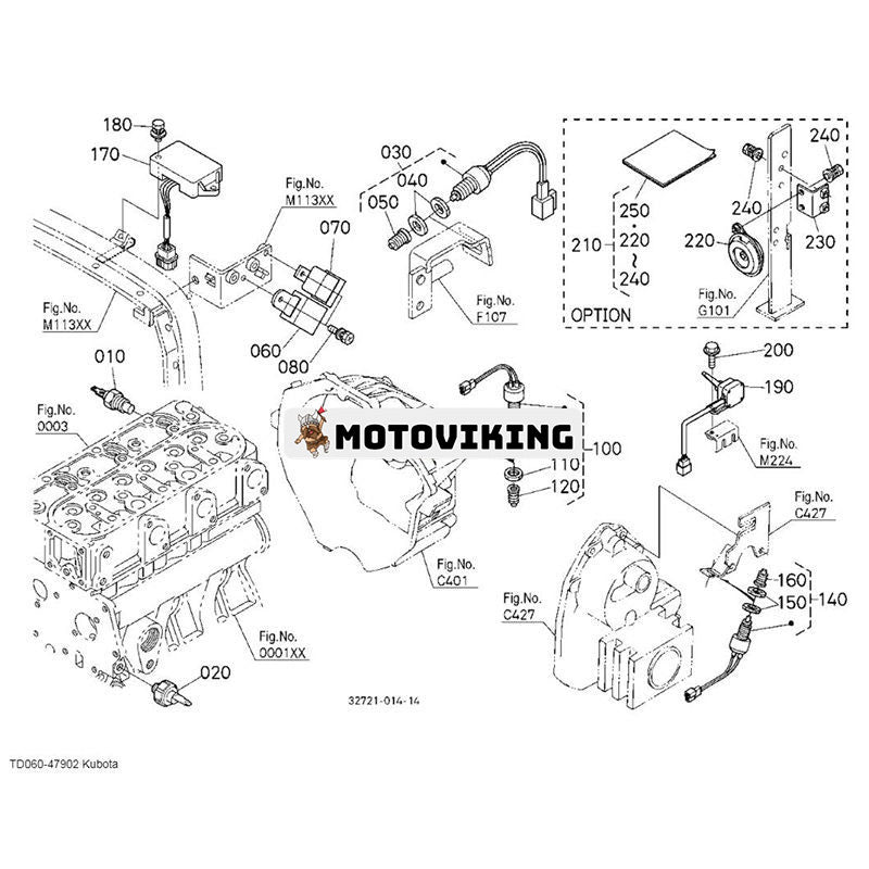 Sätesbrytare TD060-47902 för Kubota Tractor B21 B26 BH65 L2800DT L3130DT L3200DT L3830F L39 L4400DT L45 M5640SU MX5100H