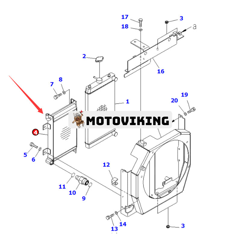 Oljekylare 22F-03-31140 22L-03-31140 för Komatsu grävmaskin PC27MR-3 PC30MR-3 PC35MR-3