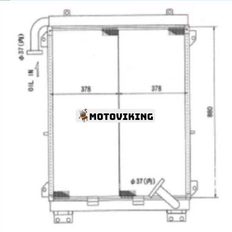 Hydraulisk oljekylare 20Y-03-K1220 20Y-03-27120 för Komatsu PC200EL-6K PC200EN-6K PC210-6K PC210LC-6K PC240-6K PC240LC-6K PC240NLC-6K