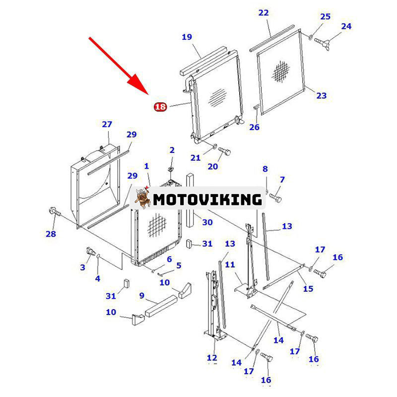 Hydraulisk oljekylare 20Y-03-K1220 20Y-03-27120 för Komatsu PC200EL-6K PC200EN-6K PC210-6K PC210LC-6K PC240-6K PC240LC-6K PC240NLC-6K