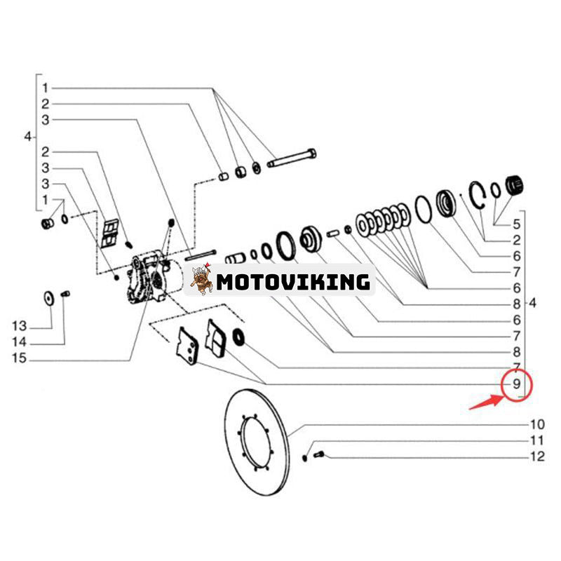 Bromsbeläggssats 333/E5760 220746 746005 för JCB Bell Manitou